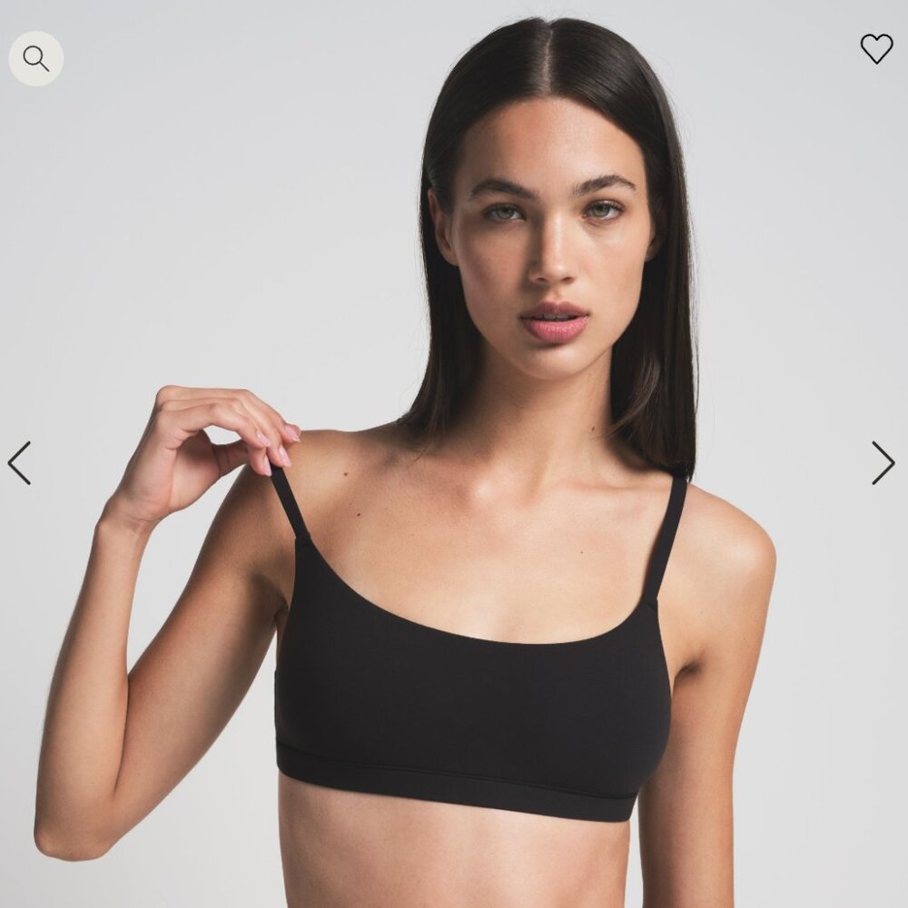 SKIMS FITS EVERYBODY SCOOP BRALETTE IN ONYX BLACK SIZE L